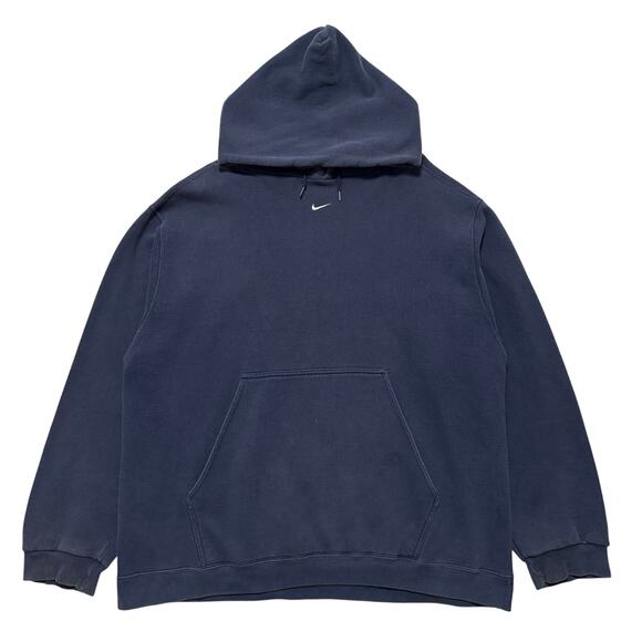 VTG 90s Nike Center Swoosh Pullover Hoodie Navy S - Picture 1 of 3